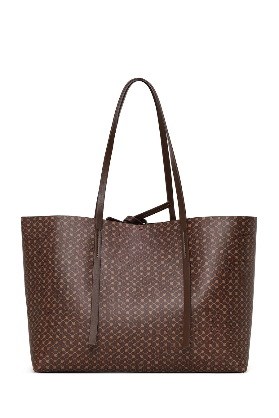 Woman Brown Accessory-Detail Printed Shoulder Bag