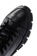 Men's Black Lace-Up Zippered Leather Boots | Derimod