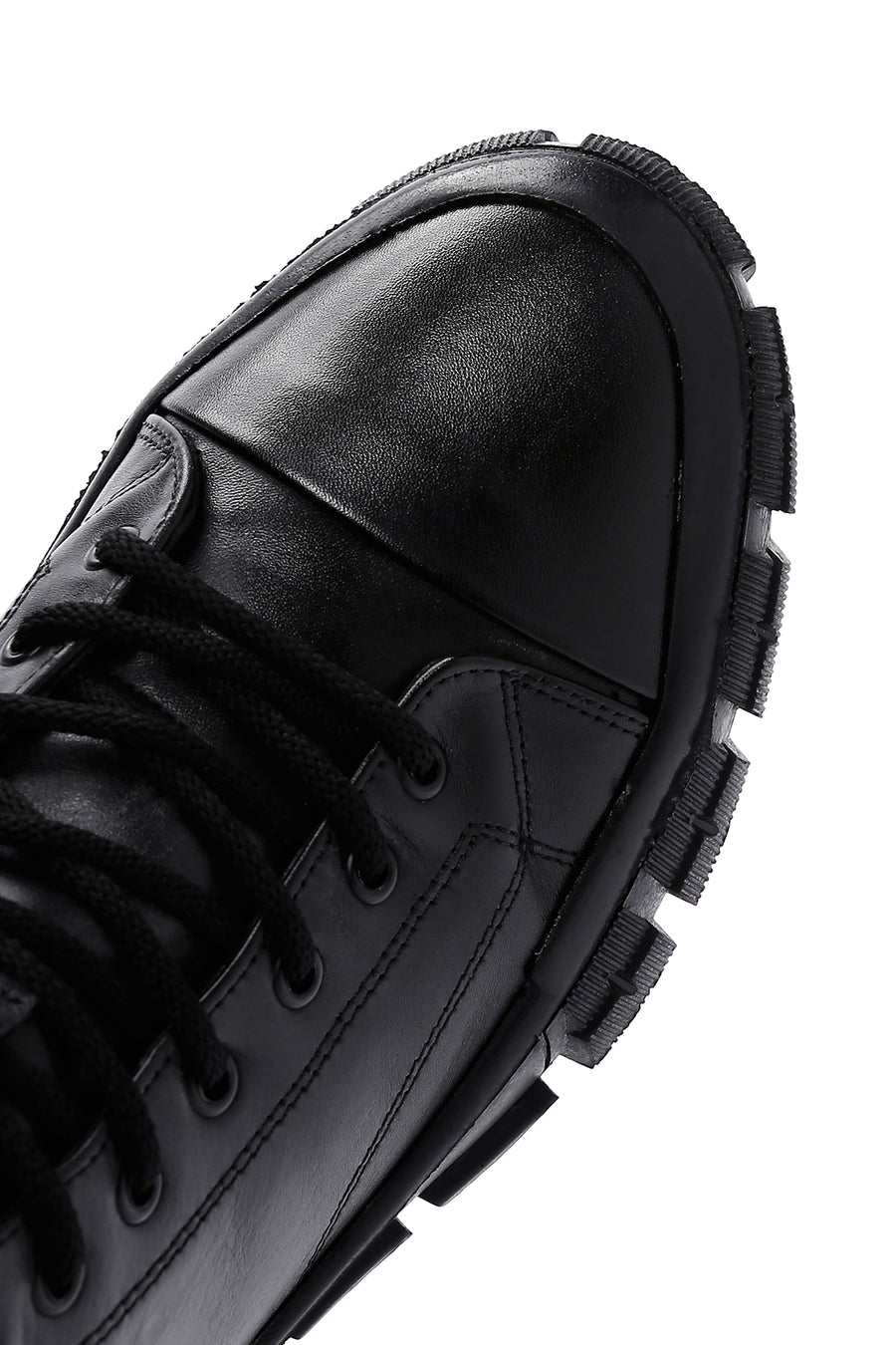 Men's Black Leather High Top Sneaker
