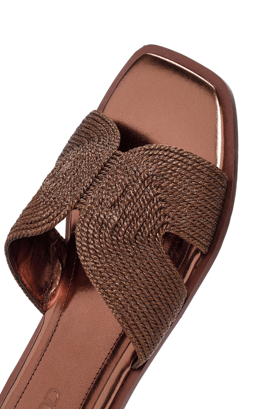 Women's Bronze Metallic Knitted Slippers