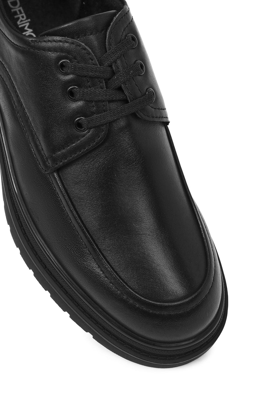 Men's Black Lace-Up Leather Casual Shoes