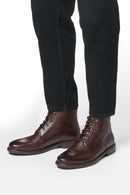 Geox Men's Brown Terence Lace-Up Leather Combat Boots | Derimod