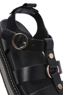 Women's Black Ankle Strap Thick Soled Sandals | Derimod