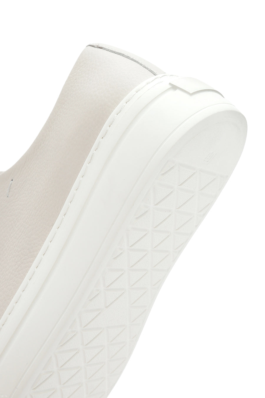 Erkek Beyaz Bağcıklı Kalın Tabanlı Deri Sneaker