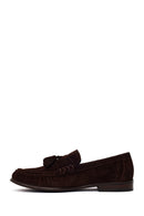Erkek Kahverengi Püsküllü Süet Deri Casual Loafer | Derimod