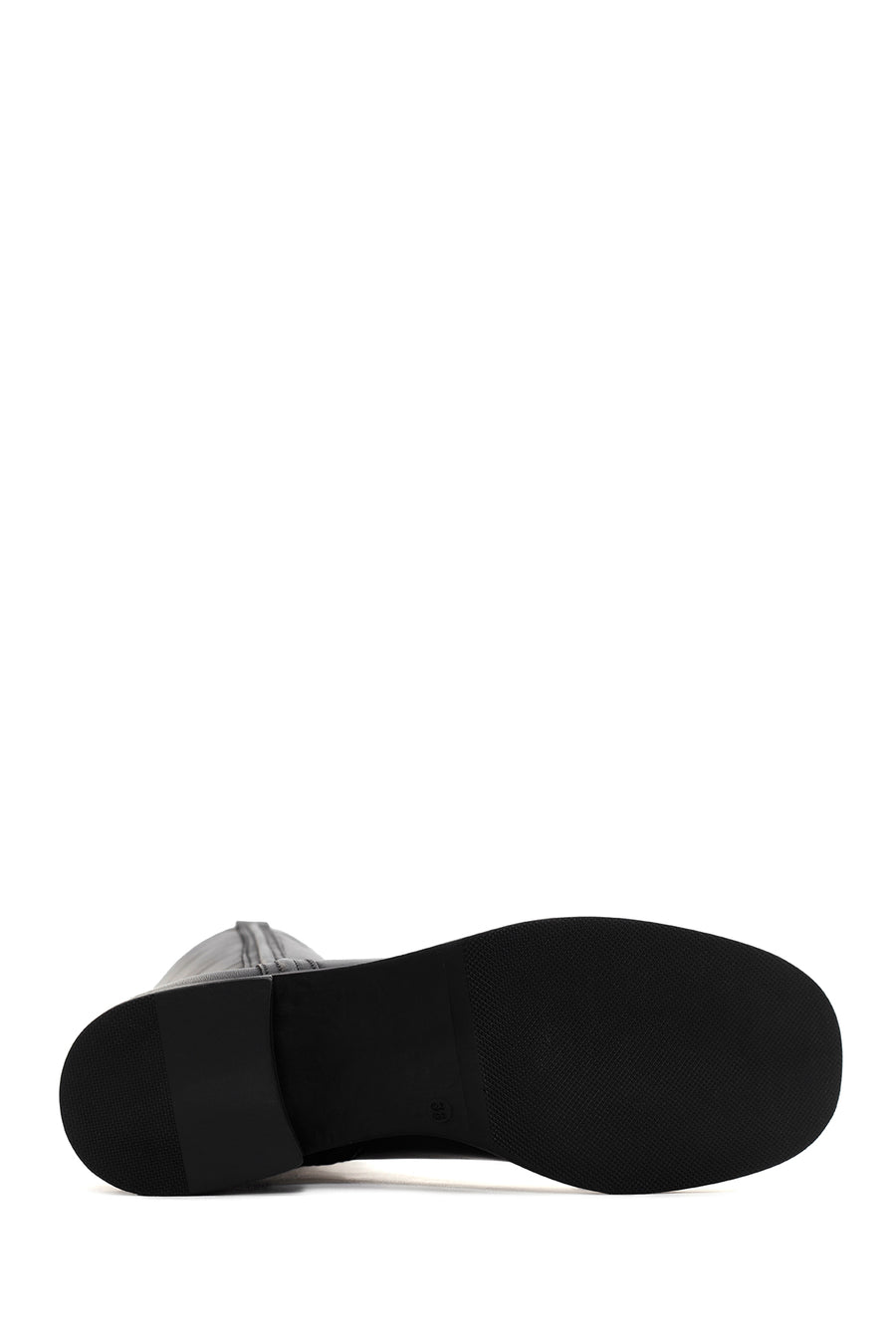 Women's Black Zippered Leather Boots