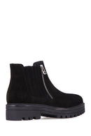 Zippered Women's Suede Boots | Derimod