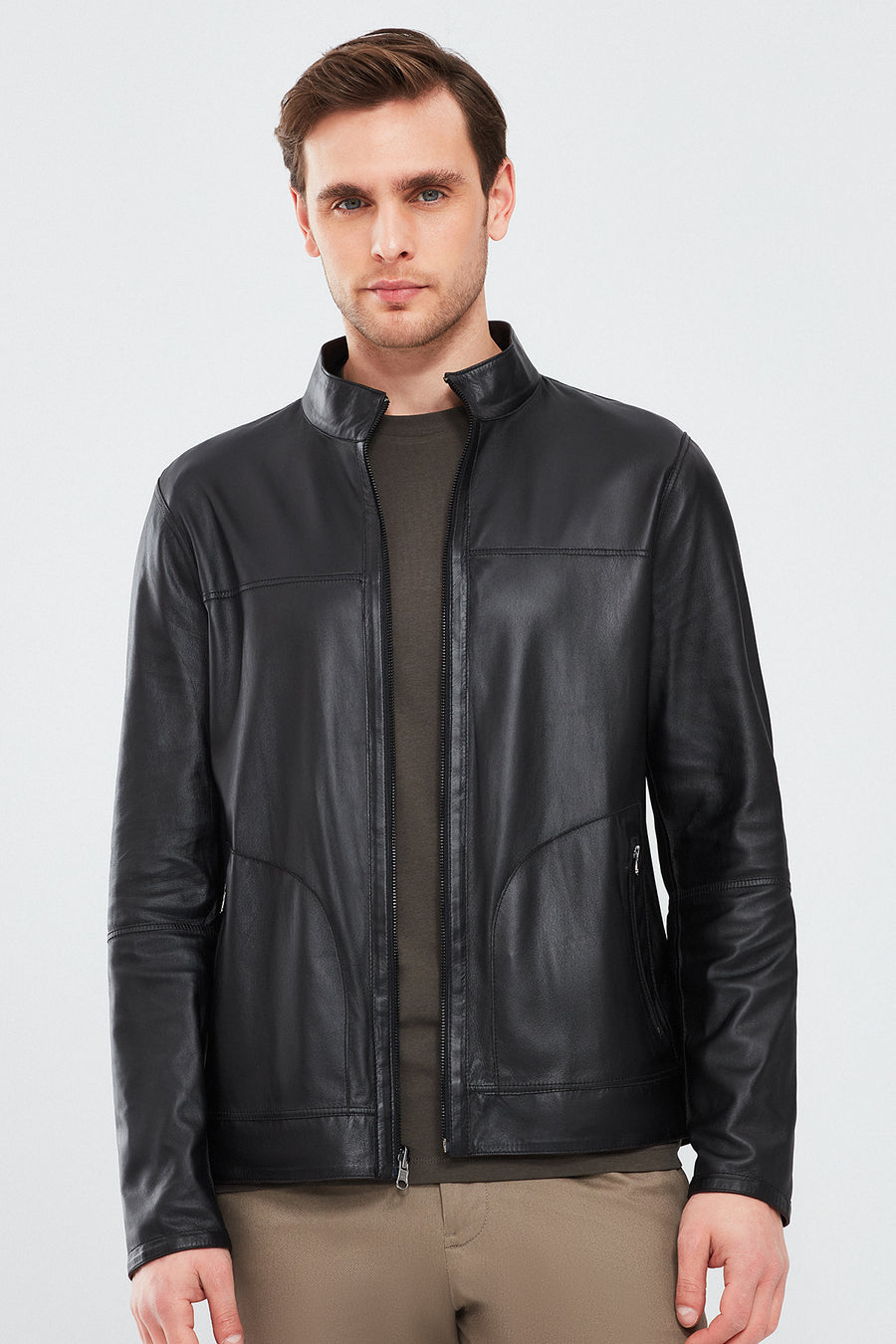 Clint Men's Brown Suede Double-Sided Leather Jacket