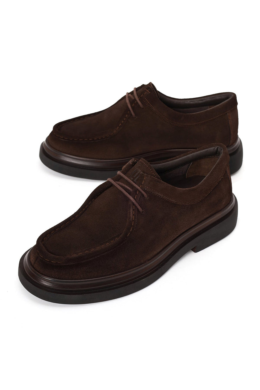 Male Brown Lace-up Suede Casual Shoes