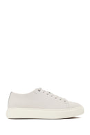 Erkek Beyaz Bağcıklı Deri Sneaker | Derimod
