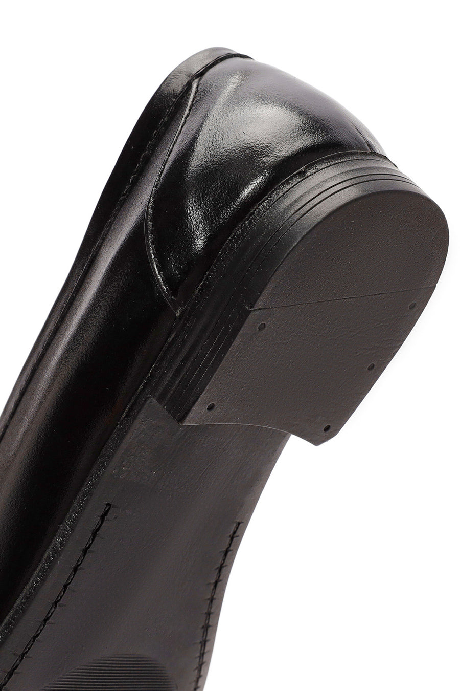 Women's Black Accessory Detailed Leather Masculine Loafer