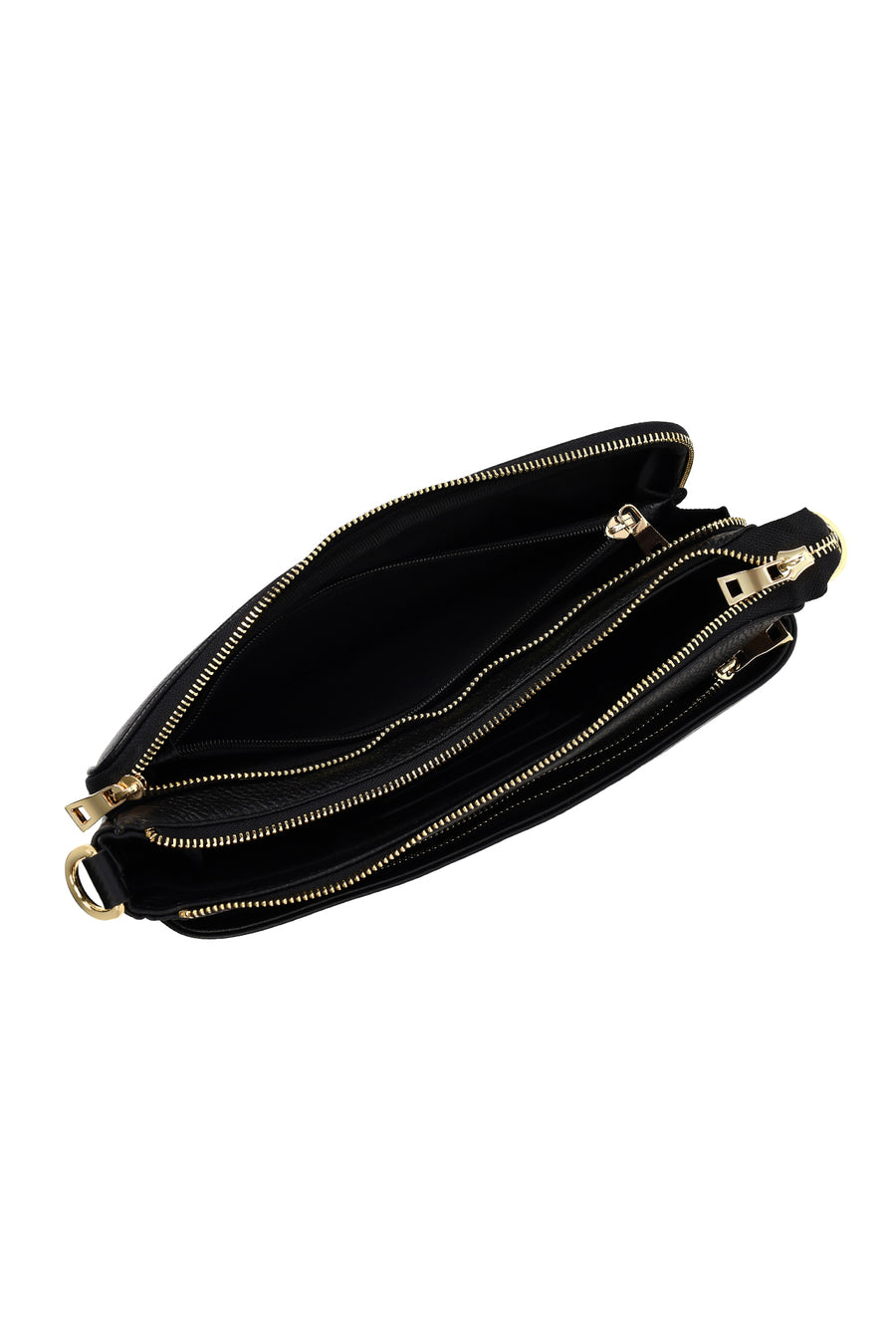 Woman Black Long-Strap Leather Shoulder Bag