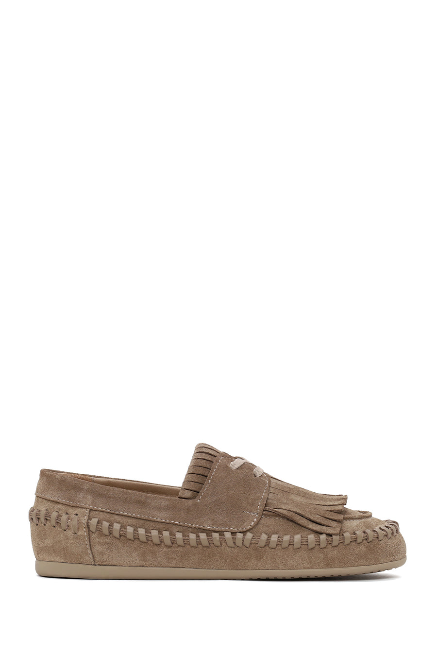 Kadın Vizon Püsküllü Süet Deri Loafer AF190015DS | Derimod