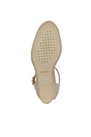 Geox Women Camel Gelsa Low Ankle Buckle Wedge Heel Braided Leather Espadrille | Derimod