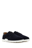 Men's Navy Blue Lace-up Leather Casual Shoes | Derimod