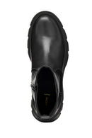Geox Women Black D Pluette Zippered Thick Sole Leather Boot | Derimod