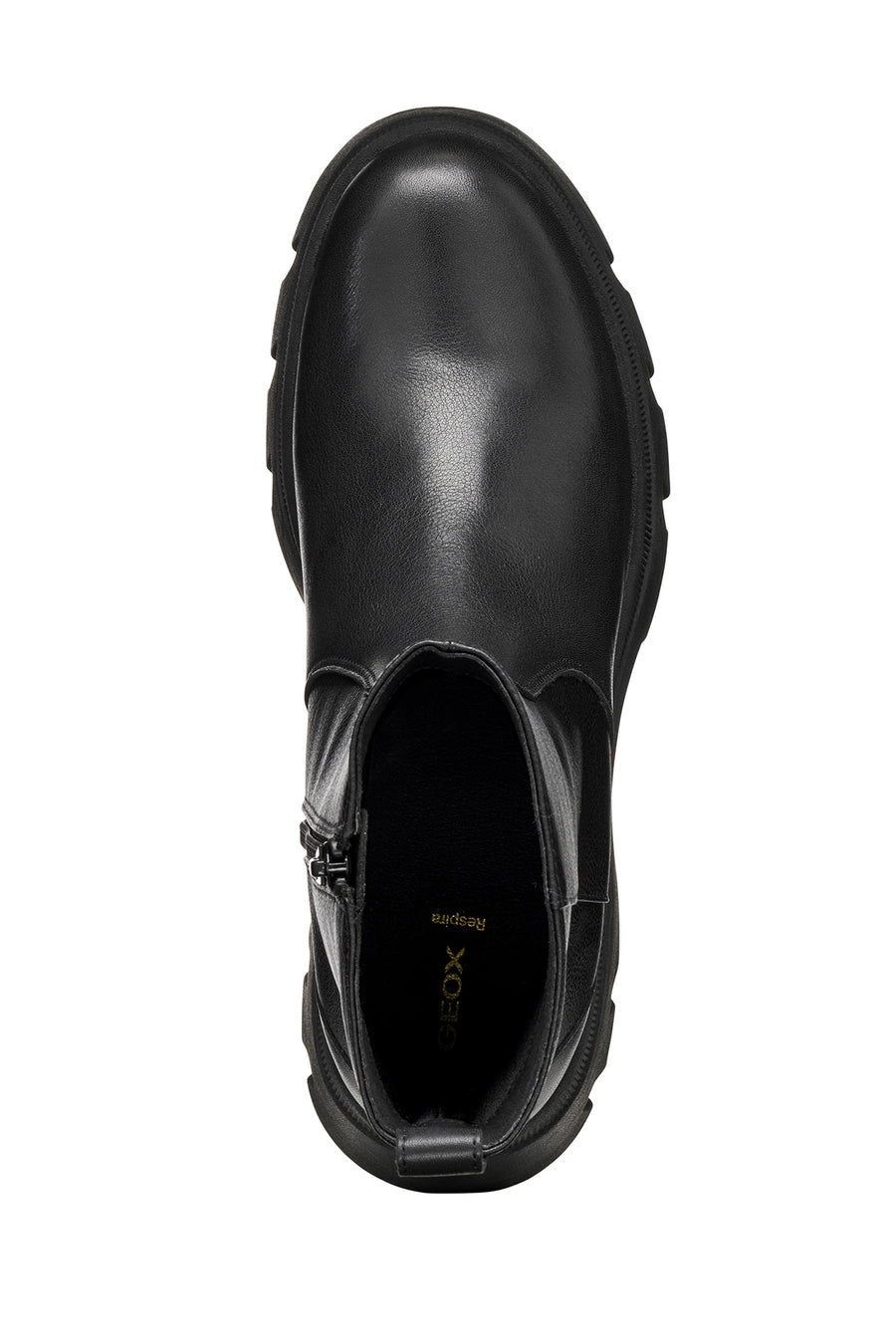 Geox Women Black D Pluette Zippered Thick Sole Leather Boot