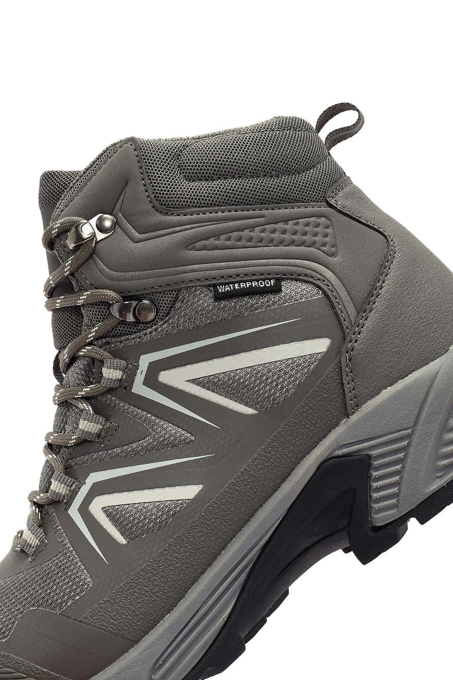 Derimod Dry Men's Grey Laced Waterproof Leather Outdoor Boots