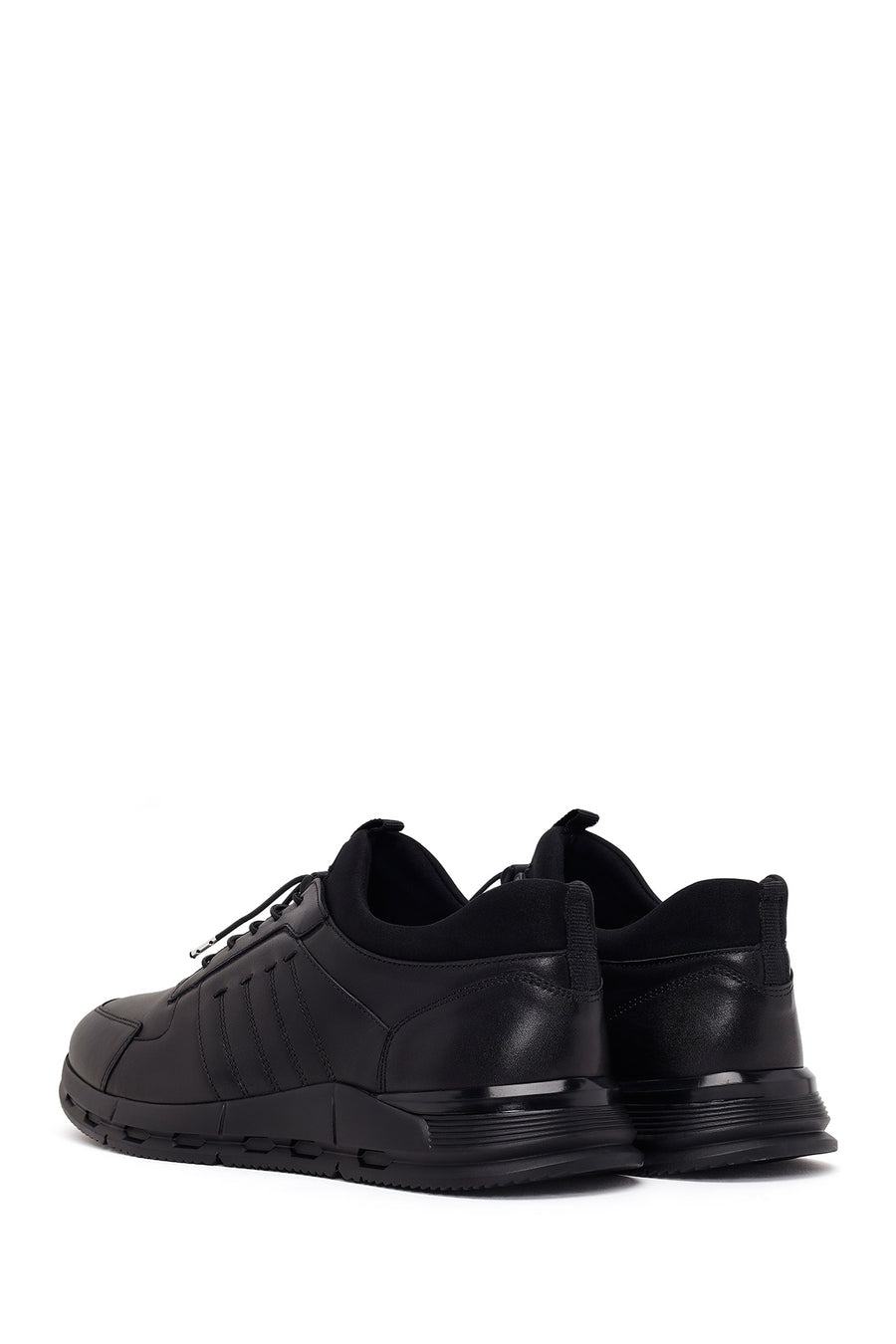 Male Black Lace-up Leather Sneaker