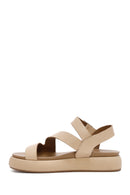 Women's Brown Ankle Strap Thick Soled Leather Sandals | Derimod