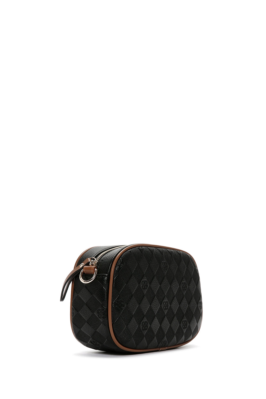 Women's Black Long Strap Printed Crossbody Bag