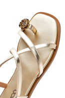 Women's Gold Metallic Flip Flop Sandals | Derimod