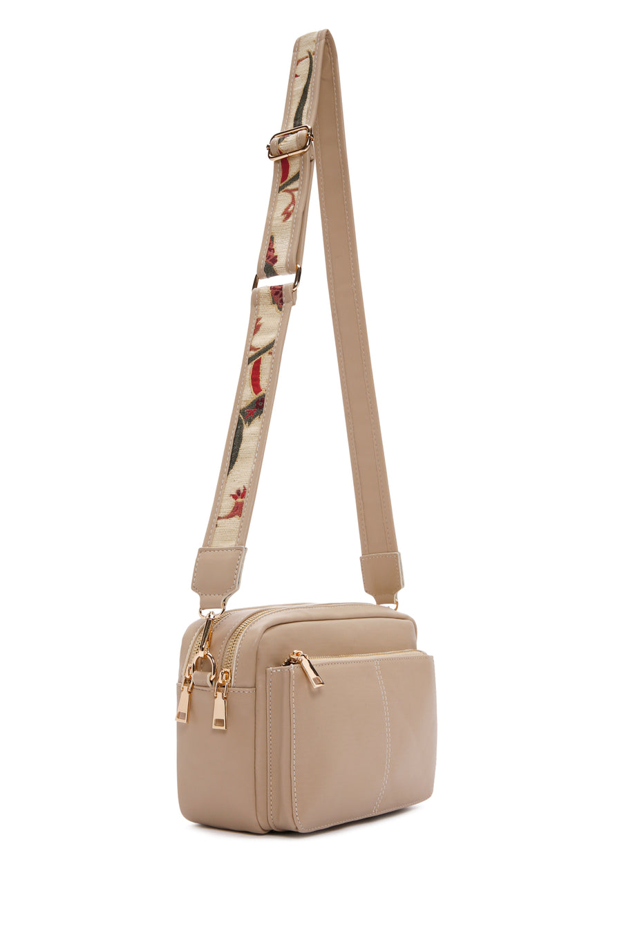 Women's Cream Long Strap Crossbody Bag