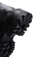 Woman Black Zippered Thick Sole Leather Boot | Derimod