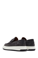 Men's Gray Suede Leather Casual Loafer | Derimod