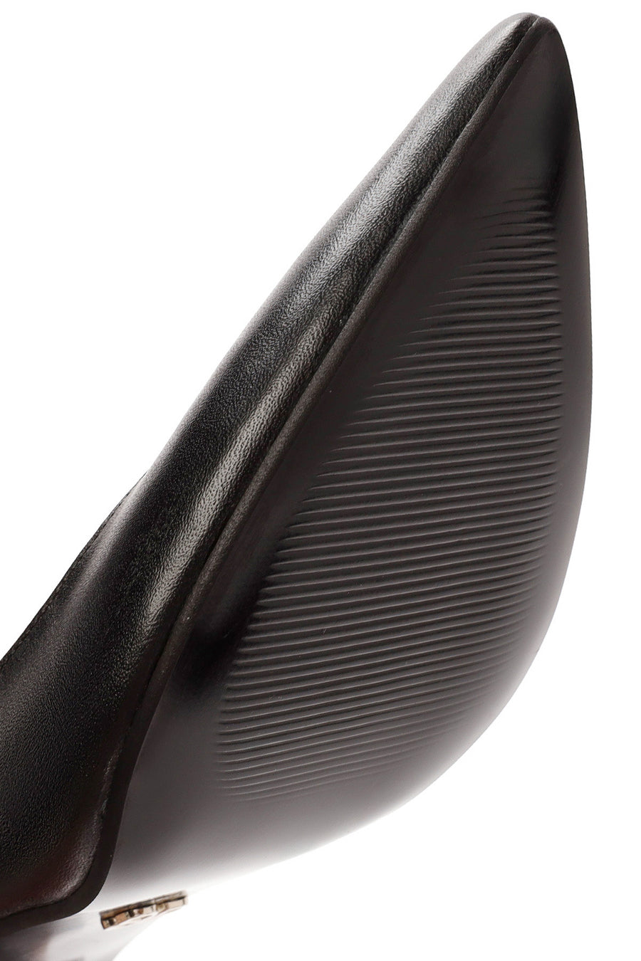 Women's Black Thin Heeled Leather Stiletto
