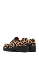 Kadın Leopar Deri Maskülen Loafer | Derimod