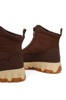 Woman Brown Zip Closure Thick-Soled Fabric Boots | Derimod