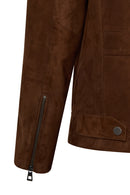 Howard Erkek Kahverengi Slim-Fit Süet Deri Ceket | Derimod