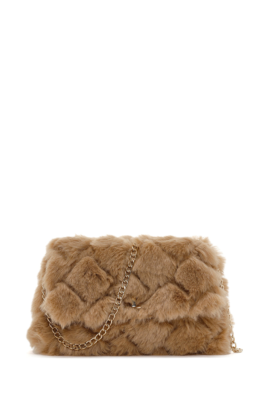 Women's Camel Chain Strap Plush Crossbody Bag 24WBD2953PH | Derimod