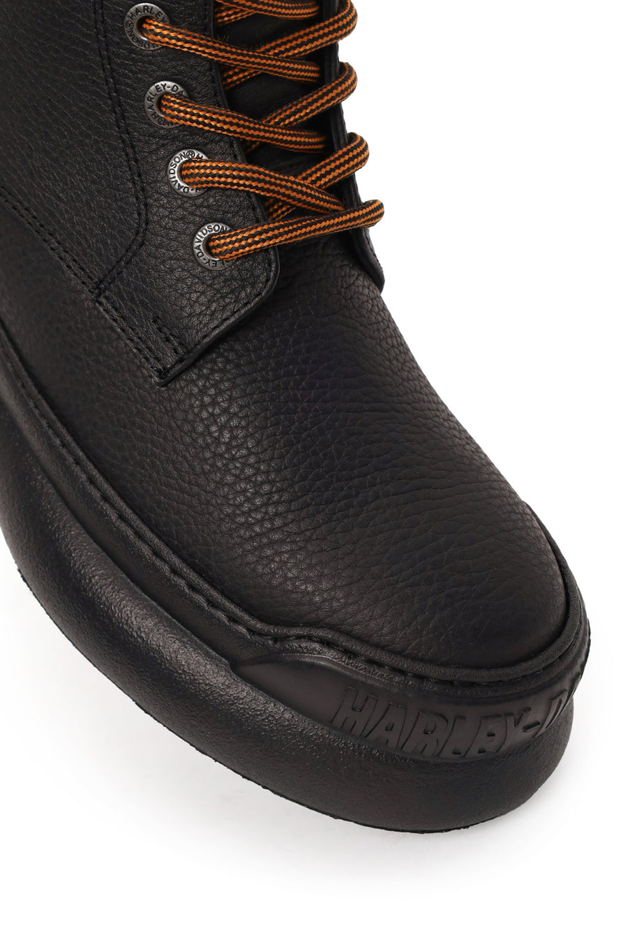 Harley Davidson Woman Black Lensors Zip Closure Thick-Soled Leather Combat Boots