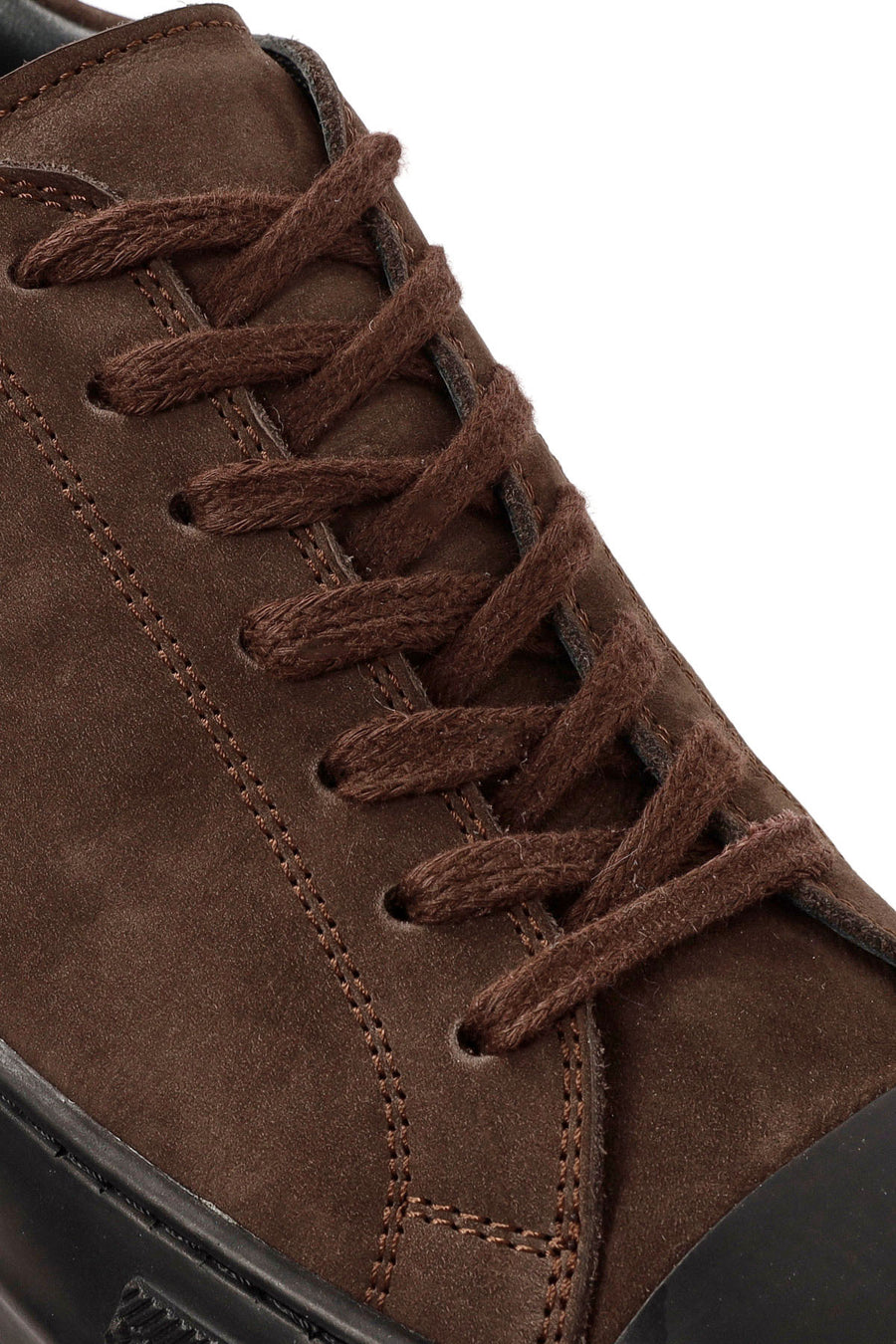 Erkek Kahverengi Bağcıklı Nubuk Deri Sneaker