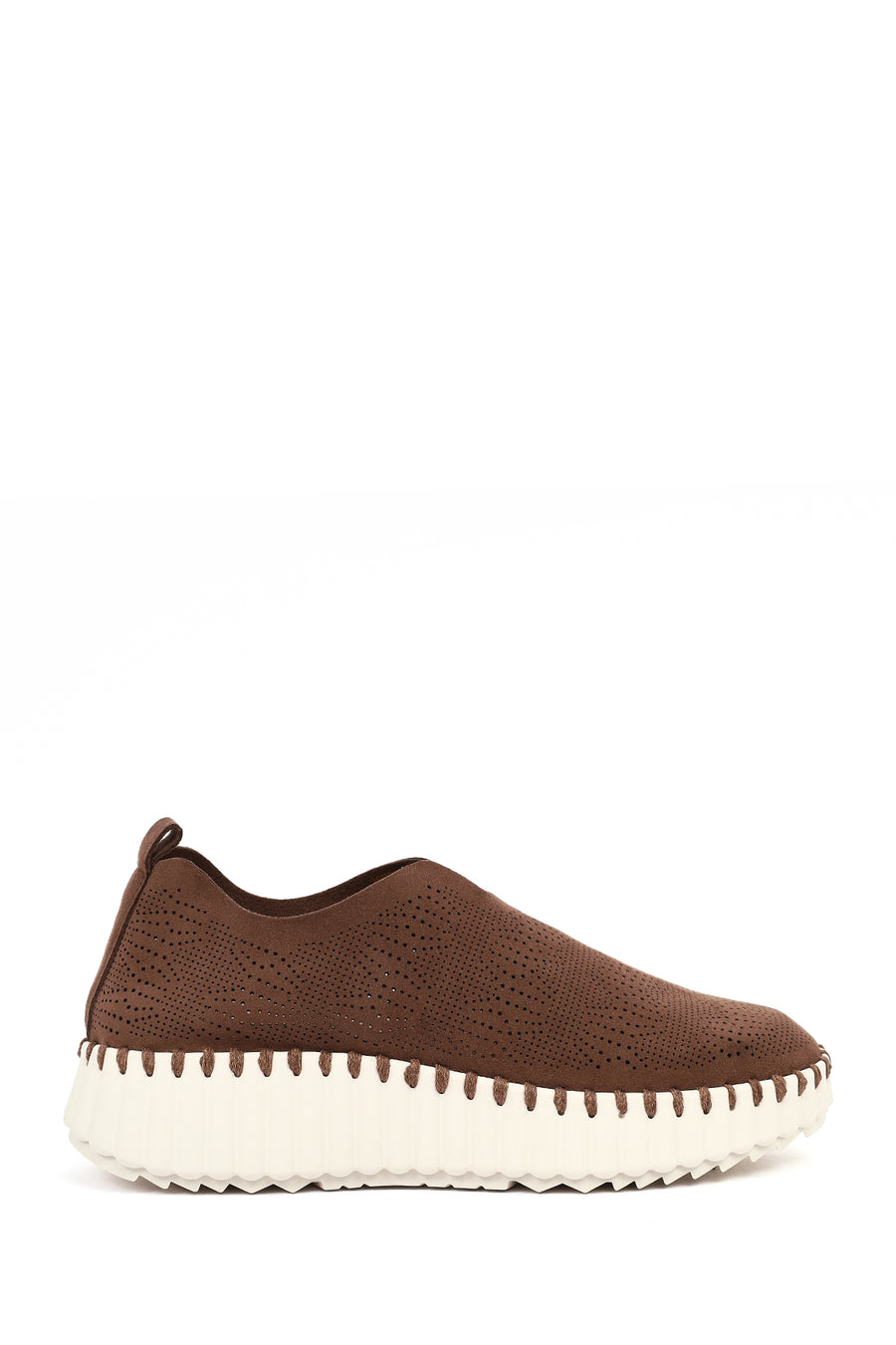 Woman Brown Thick-Soled Patterned Suede Comfort Shoe 26PFE470510 | Derimod