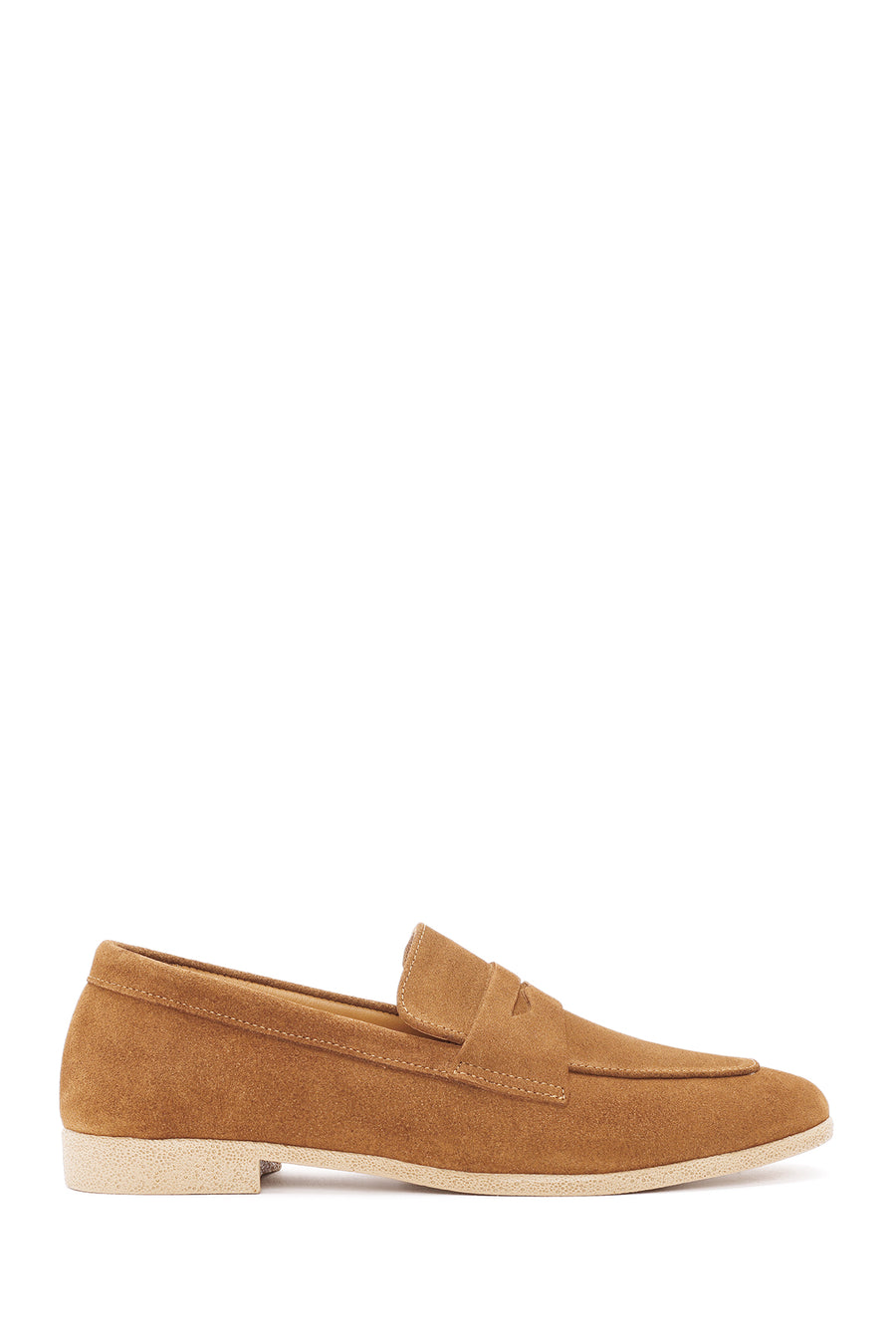 Women's Tan Suede Leather Loafer 24WFD350110 | Derimod