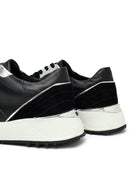 Kadın Siyah Bağcıklı Kalın Tabanlı Deri Sneaker | Derimod