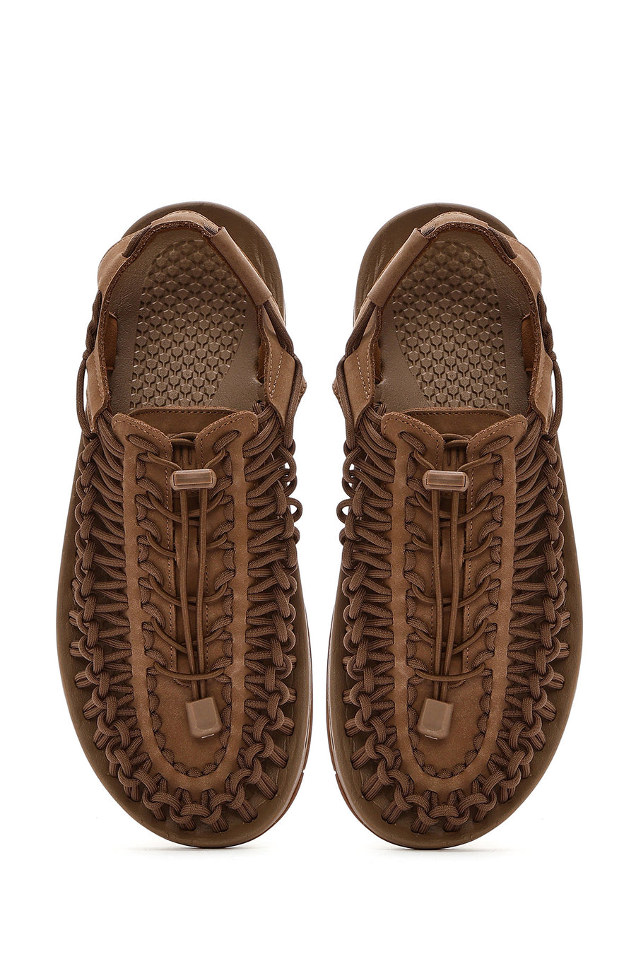 Men's Mink Braided Leather Sandals