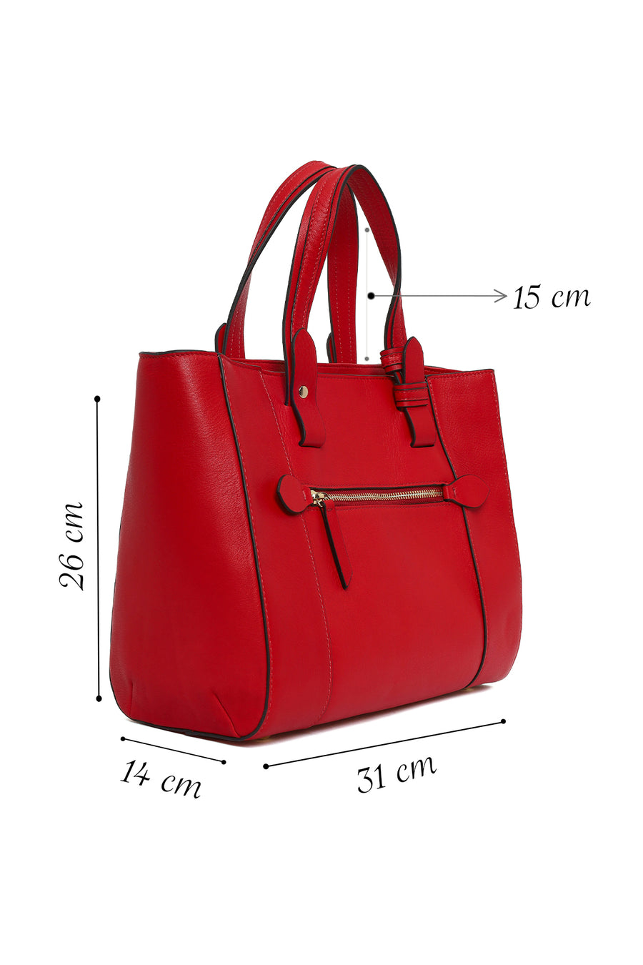 Women's Red Long Strap Leather Shoulder Bag
