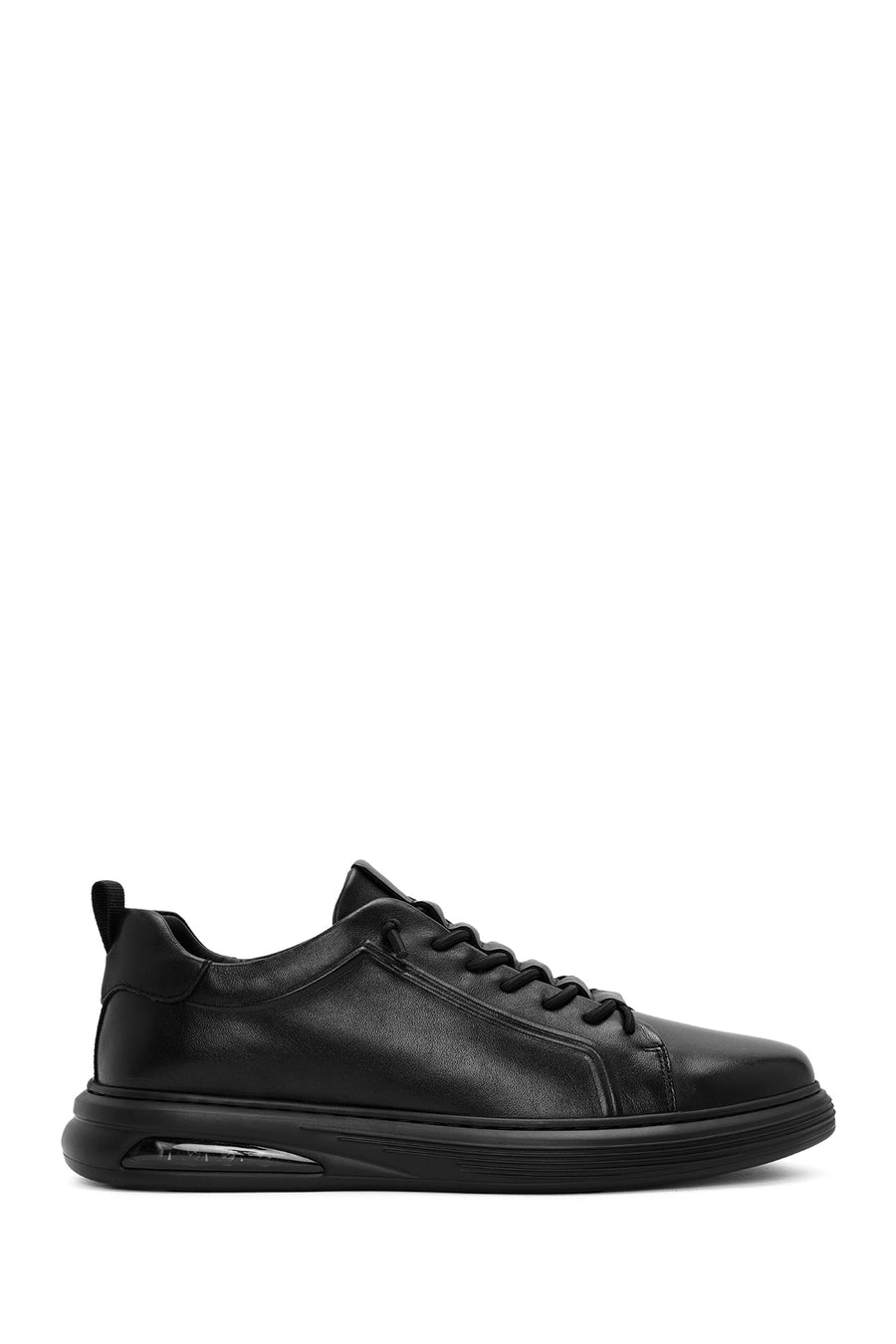 Erkek Siyah Bağcıklı Deri Sneaker WM680005DV | Derimod