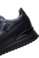 Erkek Lacivert Deri Sneaker | Derimod