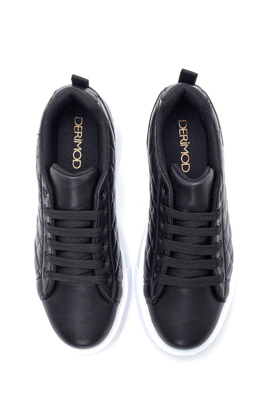 Kadın Siyah Kapitone Kalın Tabanlı Kapitone Sneaker