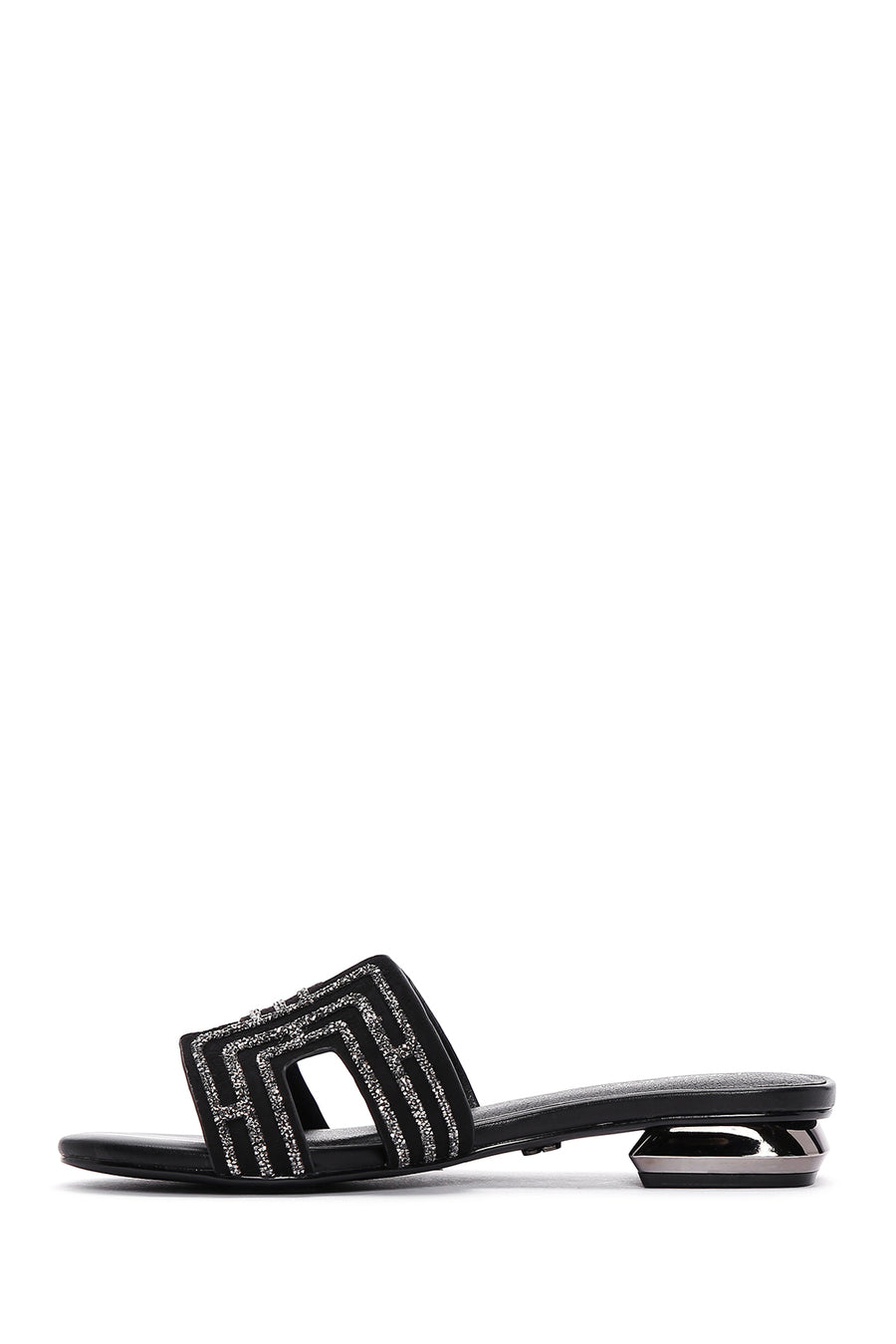 Women's Black Stone Slippers