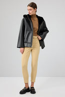 Gardena Women's Black Double-Sided Teddy Coat | Derimod