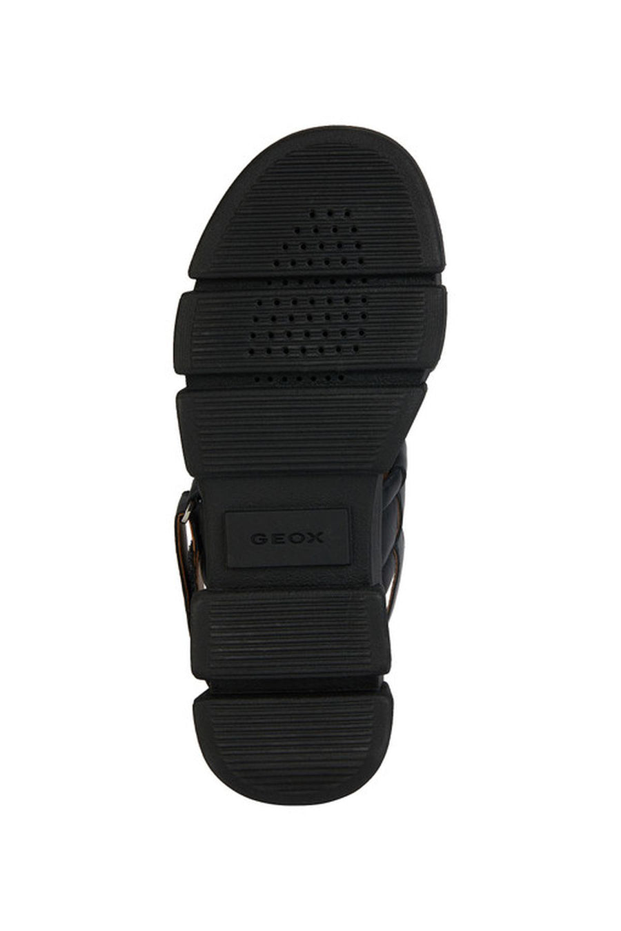 Geox Women's Black Lisbona Leather Sandals