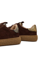 Women's Brown Suede Leather Sneaker | Derimod