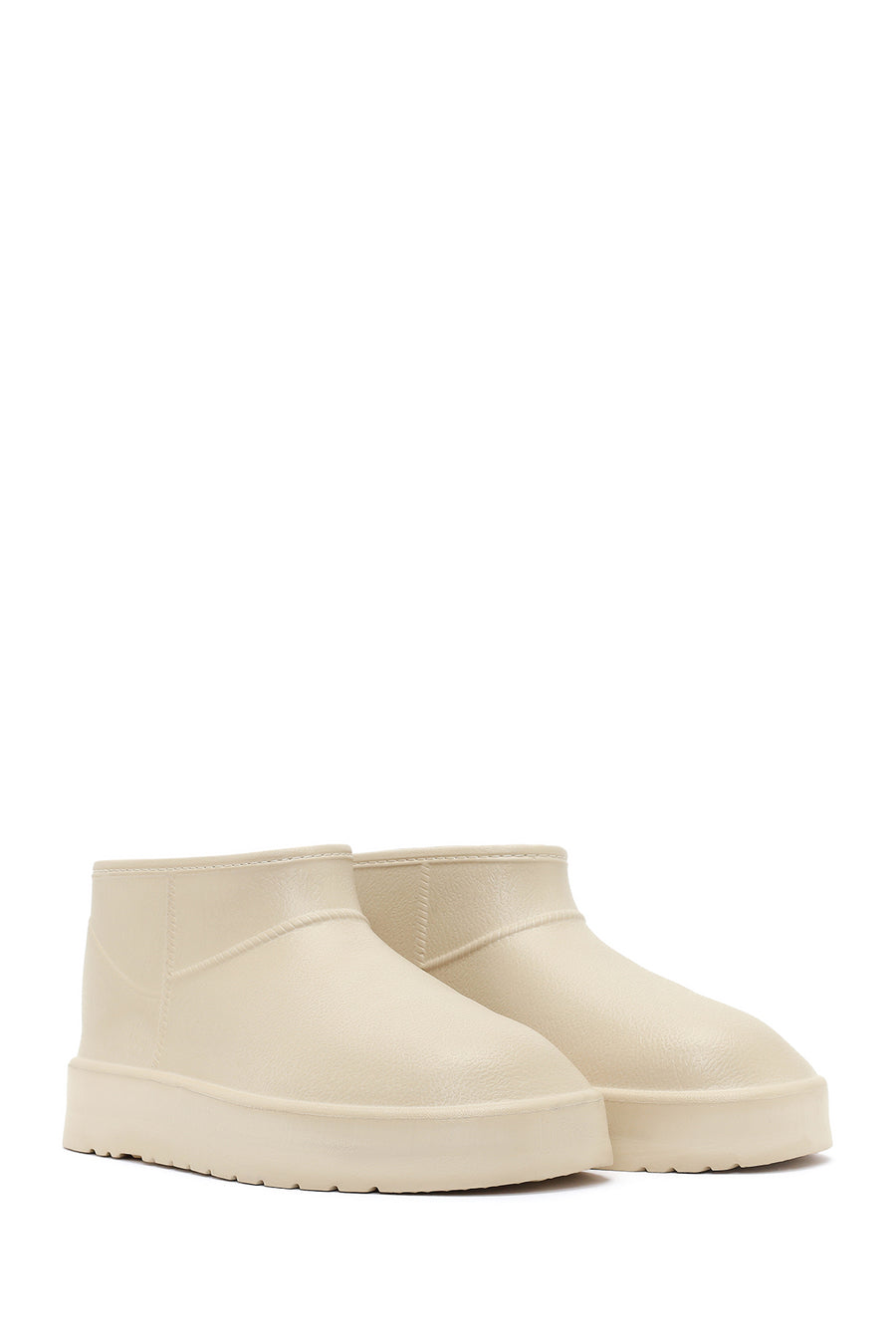 Women's Cream Furry Teddy Boots