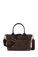 Woman Brown Long-Strap Nubuck Shoulder Bag | Derimod